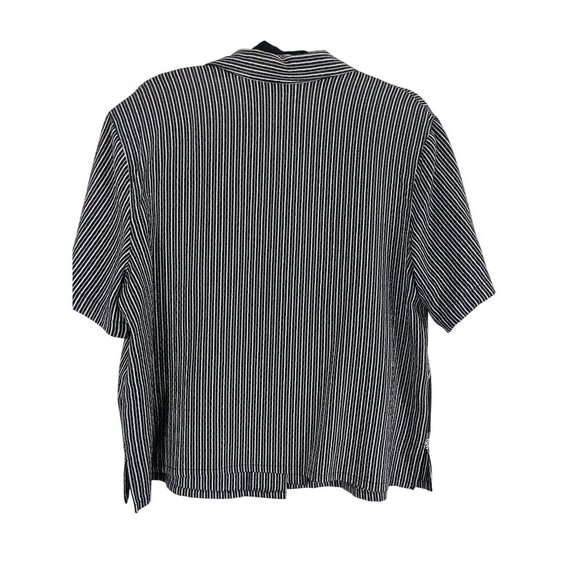 Koret Top L Black Striped Beaded Artsy Boho Western Vtg Granny 80s Classic Retro - Picture 4 of 16